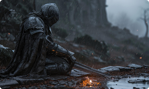 Knight resting